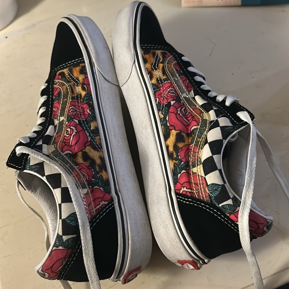Vans Old Skool Rose Animal Check Sneakers M8.5 W10 - Picture 9 of 11